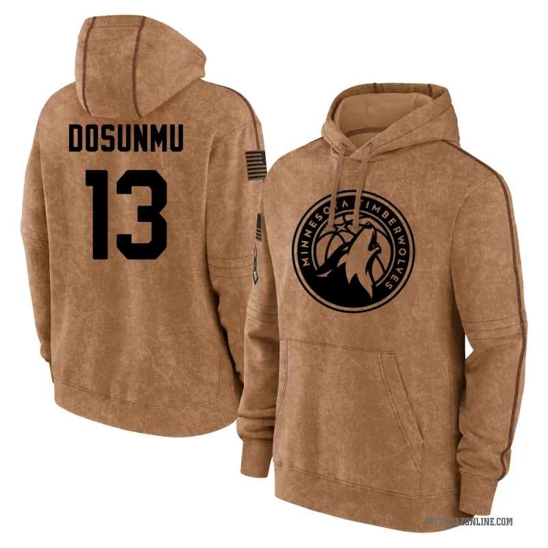 Ayo Dosunmu Men's Brown Minnesota Timberwolves 2023 Salute to Service Club Pullover Hoodie