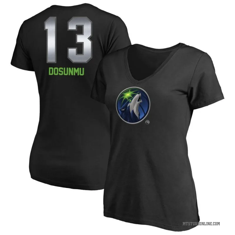 Ayo Dosunmu Women's Black Minnesota Timberwolves Midnight Mascot T-Shirt