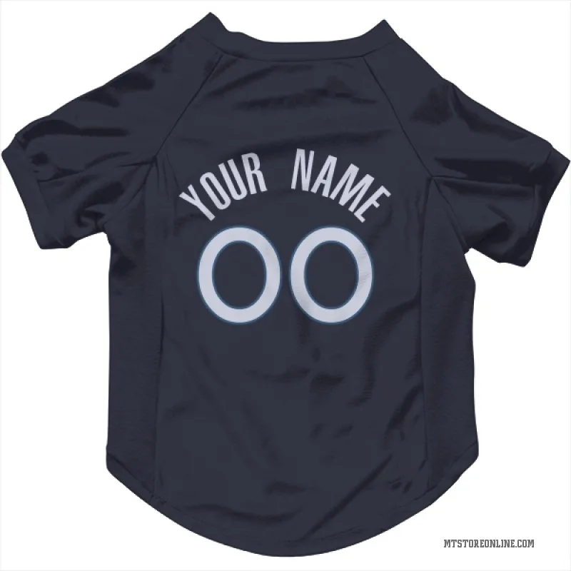 Custom Navy Minnesota Timberwolves Cat & Dog Pet Jersey