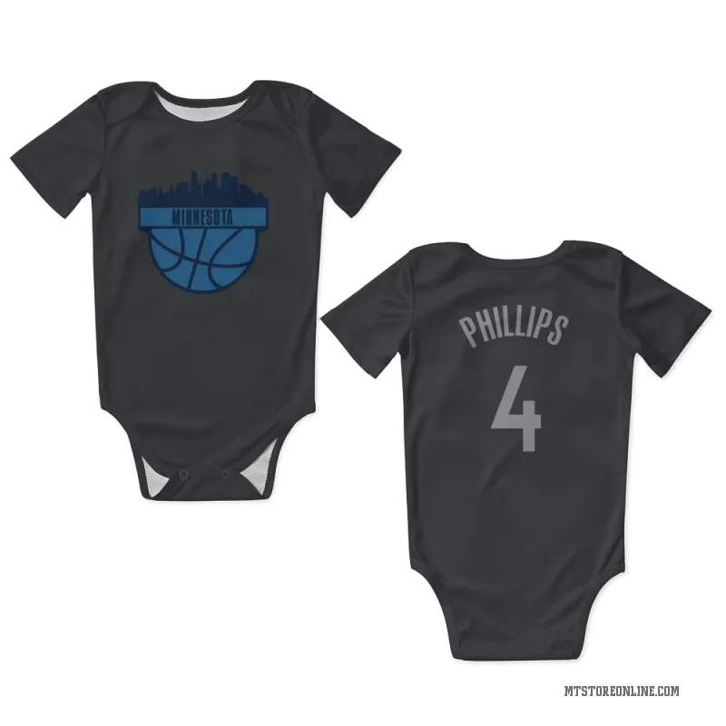 Julian Phillips  Black Minnesota Timberwolves  Newborn & Infant Bodysuit
