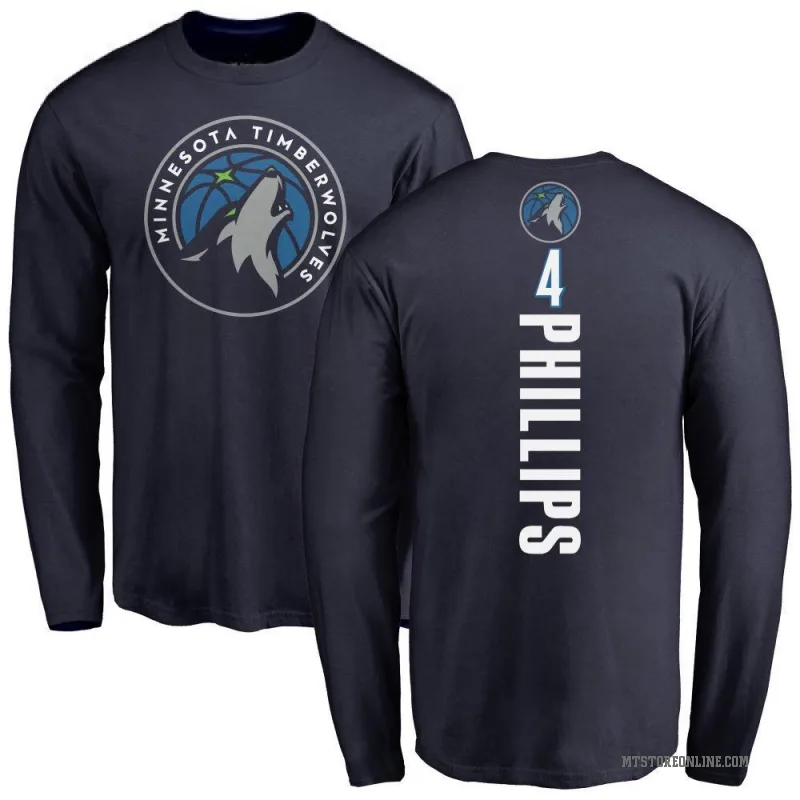 Julian Phillips Men's Navy Minnesota Timberwolves Backer Long Sleeve T-Shirt