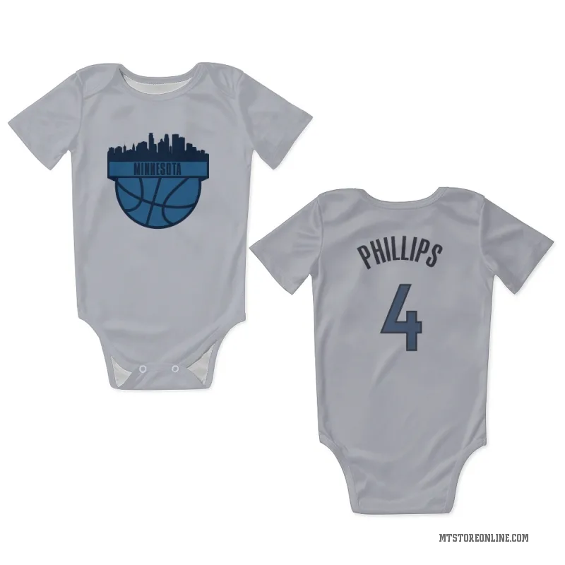 Julian Phillips  White Minnesota Timberwolves  Newborn & Infant Bodysuit