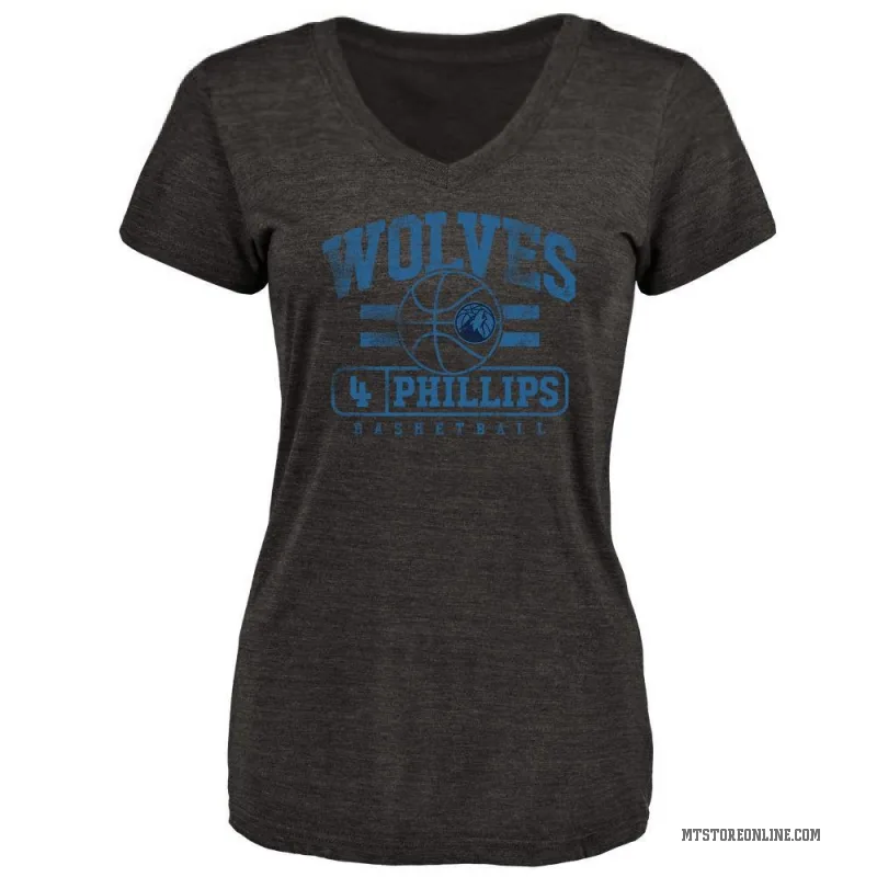 Julian Phillips Women's Black Minnesota Timberwolves Baseline T-Shirt