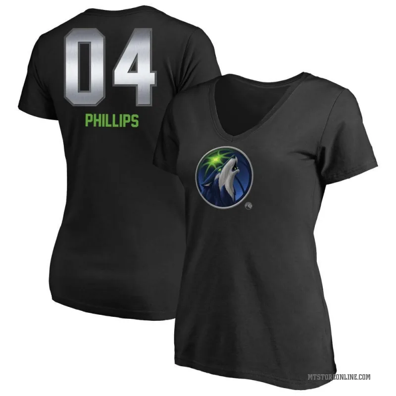 Julian Phillips Women's Black Minnesota Timberwolves Midnight Mascot T-Shirt