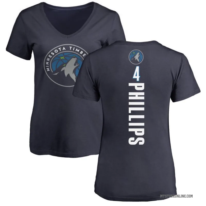 Julian Phillips Women's Navy Minnesota Timberwolves Backer T-Shirt