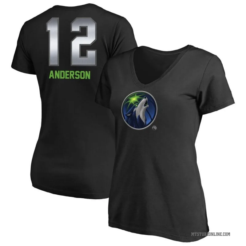 Kyle Anderson Women's Black Minnesota Timberwolves Midnight Mascot T-Shirt