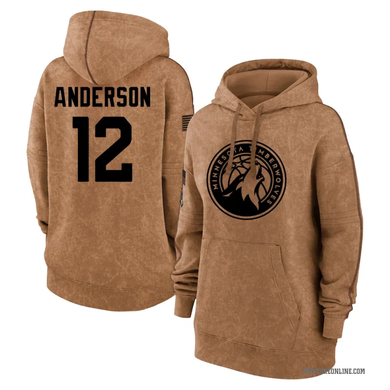 Kyle Anderson Women's Brown Minnesota Timberwolves 2023 Salute to Service Pullover Hoodie
