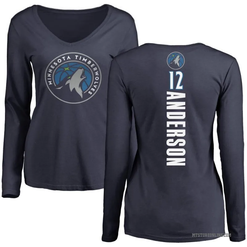 Kyle Anderson Women's Navy Minnesota Timberwolves Backer Long Sleeve T-Shirt