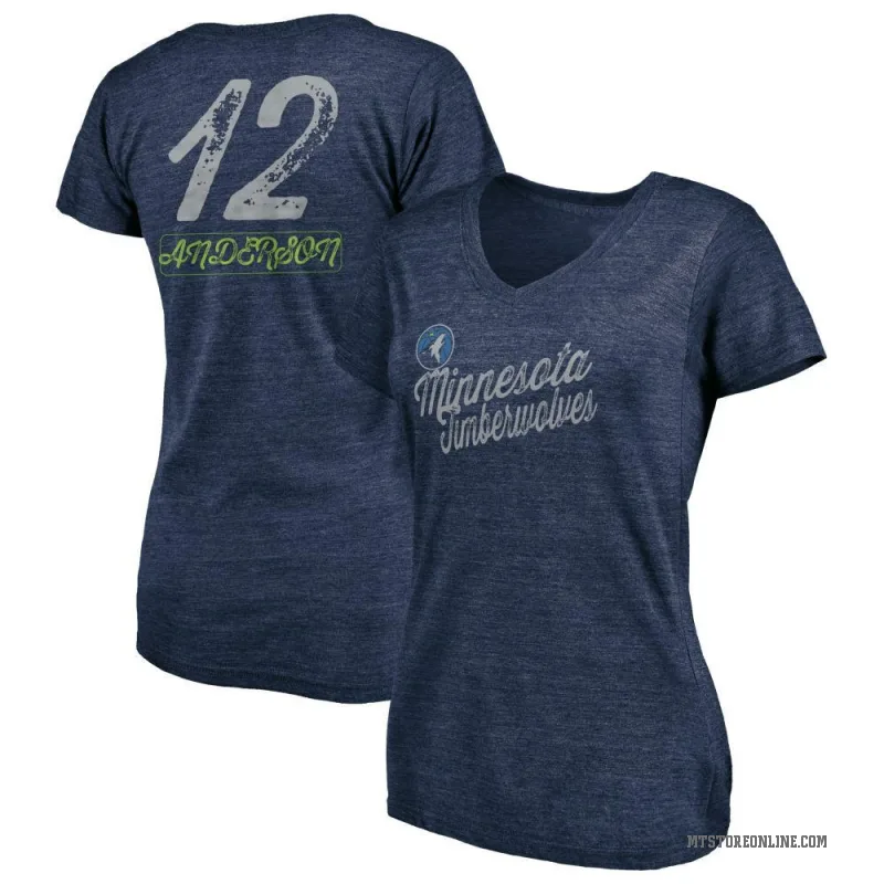 Kyle Anderson Women's Navy Minnesota Timberwolves Sideline V-Neck T-Shirt