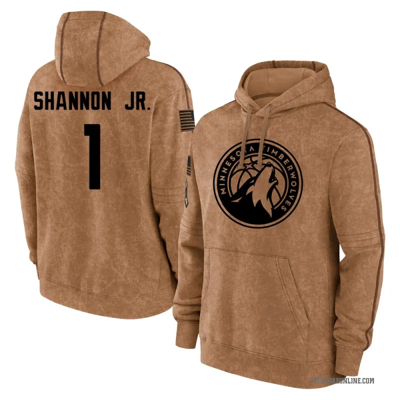 Terrence Shannon Jr. Men's Brown Minnesota Timberwolves 2023 Salute to Service Club Pullover Hoodie