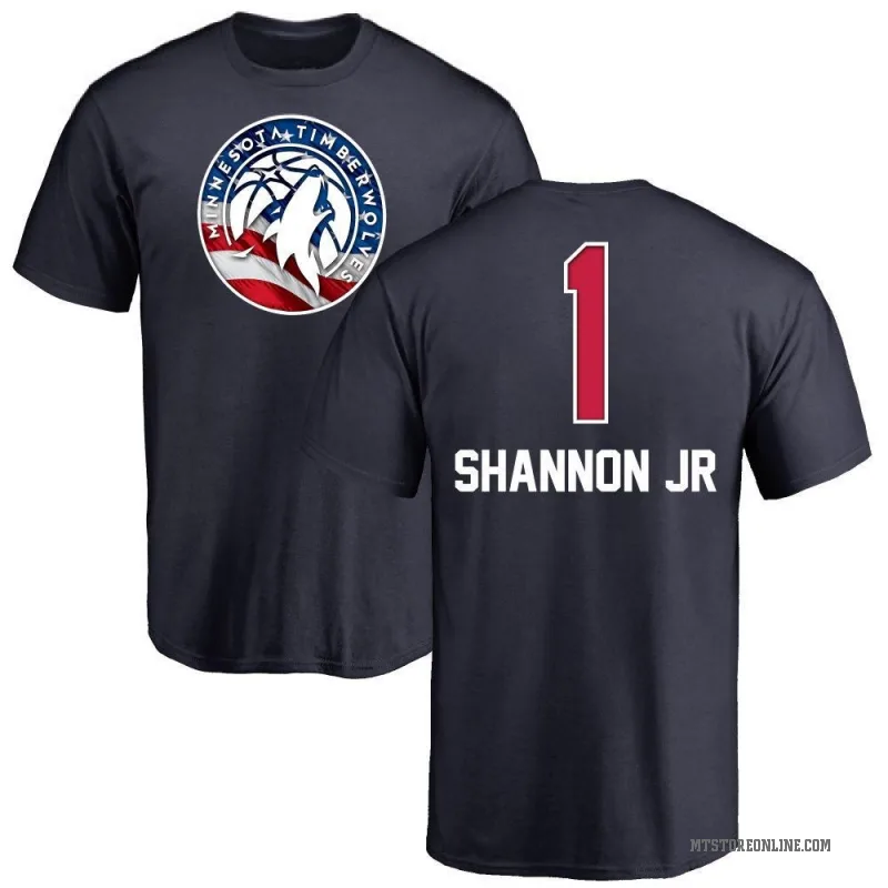 Terrence Shannon Jr. Men's Navy Minnesota Timberwolves Name and Number Banner Wave T-Shirt
