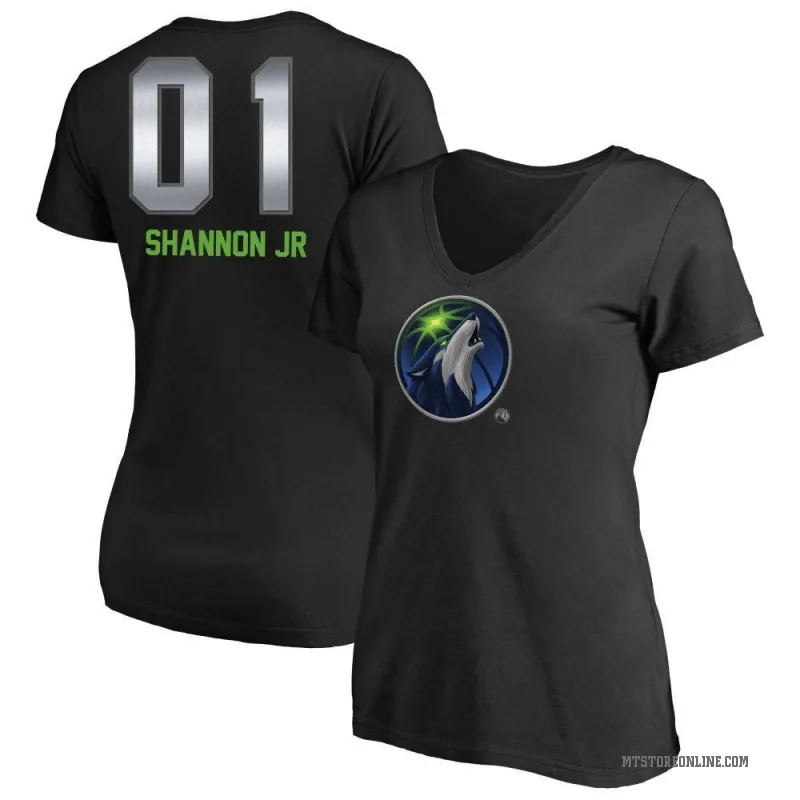Terrence Shannon Jr. Women's Black Minnesota Timberwolves Midnight Mascot T-Shirt