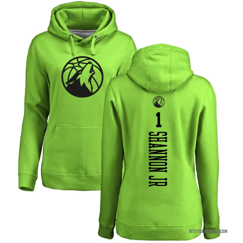 Terrence Shannon Jr. Women's Green Minnesota Timberwolves Branded Neon One Color Backer Pullover Hoodie