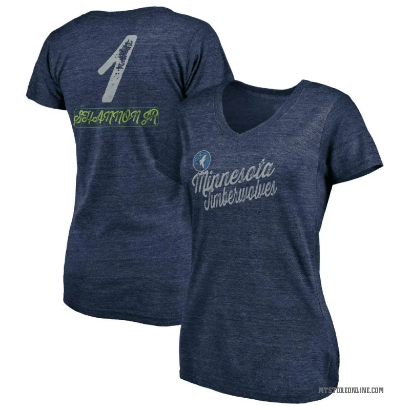 Terrence Shannon Jr. Women's Navy Minnesota Timberwolves Sideline V-Neck T-Shirt